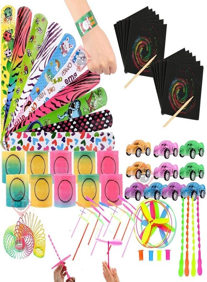 Firstly Traders 200 pcs Kids Party Bag Fillers for Kids Unisex with Slinky, Slap Bands, Push Back Car Mini, Magic Scratch, Mini Flying Toys Assortment Stocking Fillers Boys Girls Lucky Dip Prizes - Image 1